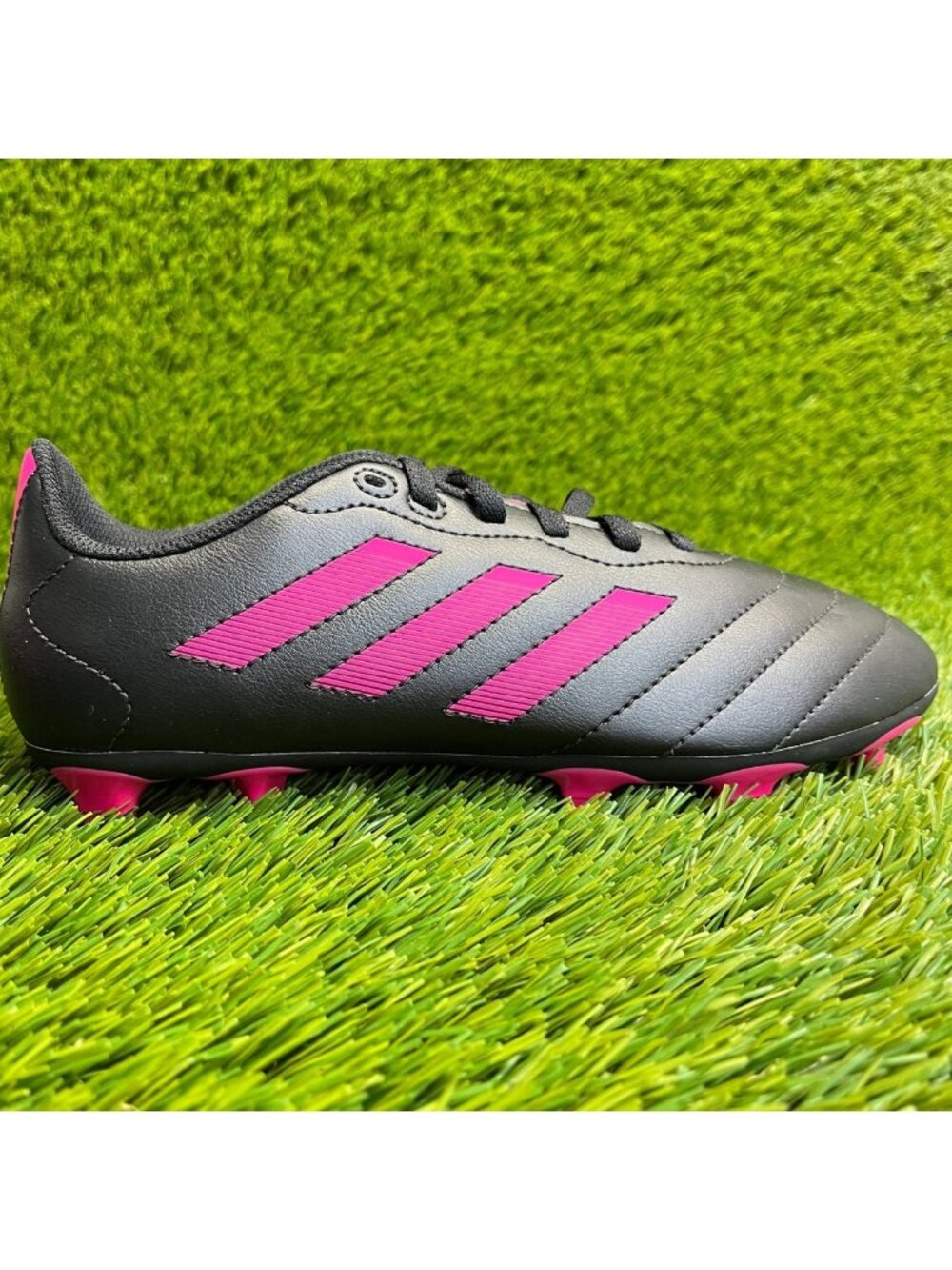 Adidas Goletto VIII FG Girls Size 5Y Black Pink Running Leather Soccer‎ Cleats